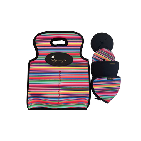 * Wine Bottle Bag, Coasters, Wine Glass Holder Set- Mexican