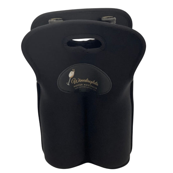 * Wine Bottle Bag, Coasters, Wine Glass Holder Set- Black