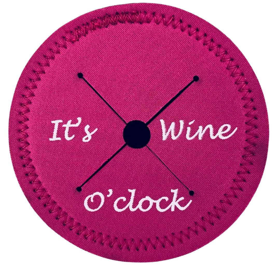 *It's Wine O'Clock- On a Pink Winedroplet